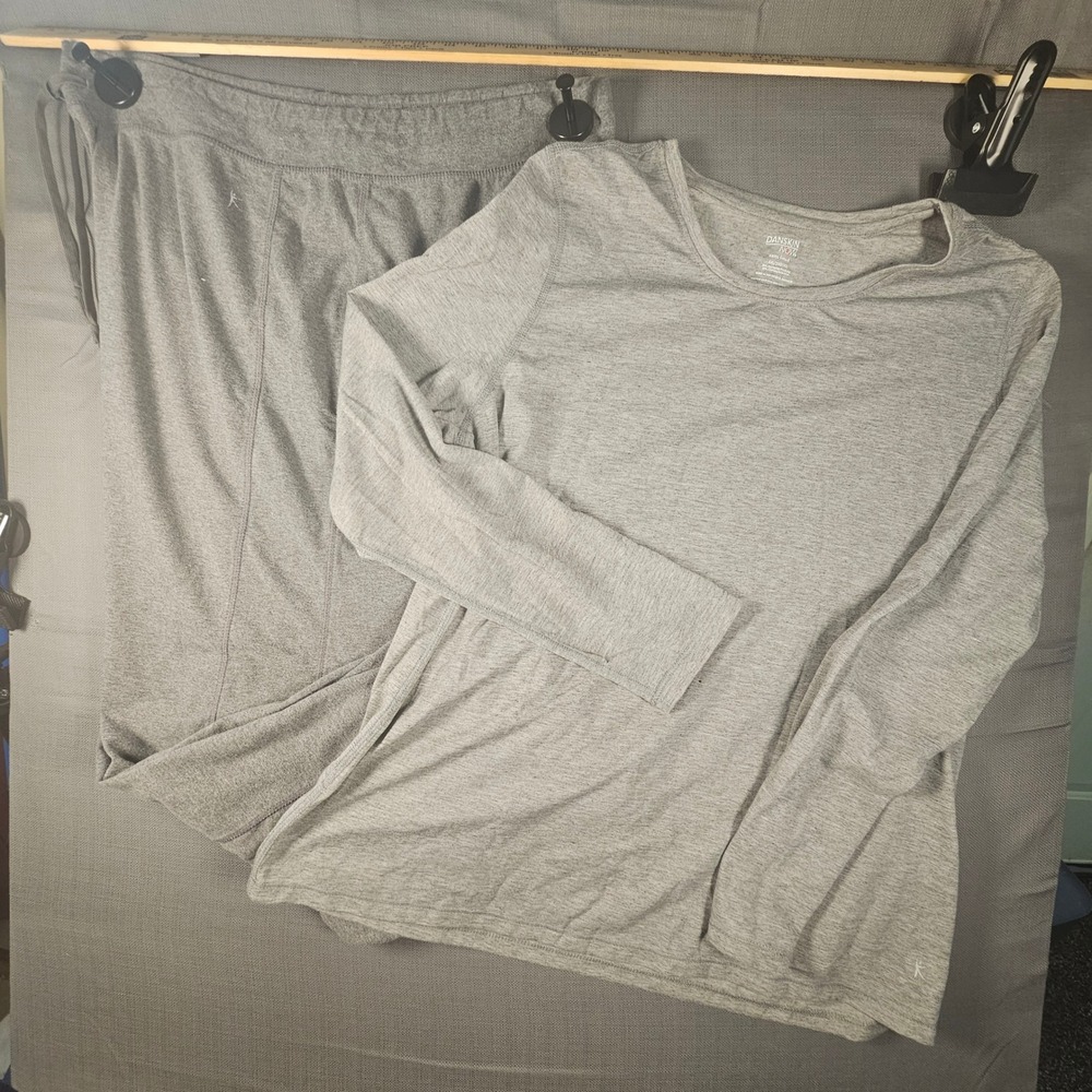 Danskin Now Womens Gray Dri-More‎ Loungewear Set Top and Pants XXL 20 DN1380P
